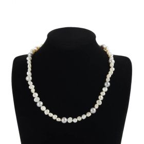 Two Color Baroque Pearl Necklace for Women Party Jewelry Gifts 17.5 inch