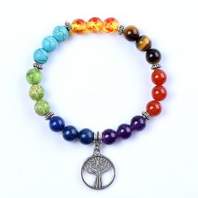 7 Chakra Meditation Healing Balancing Stretchy Bracelet Tree of life Yoga Bracelet Jewelry