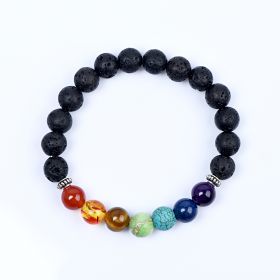 Black Lava 7 Chakra Bracelet Inspirational Christal Stones Healing Jewellery Meditation Yoga Bracelet