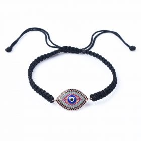 Handmade Braided Black String Kabbalah Evil Eye Bracelets For Lucky 7 Inch Adjustable