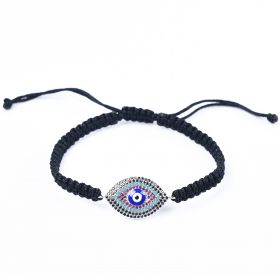 Evil Eye Good Luck Charm Rope Braided Minimalist Bracelet Jewelry Unisex Adjustable Nylon Cord