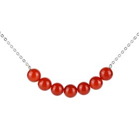 Red Agate Gemstone Minimalist Chain Necklace Energy Stone Jewelry for Female