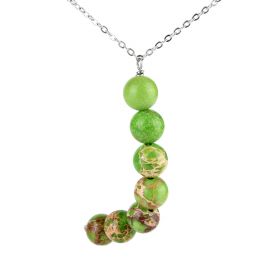 Green Imperial Jasper Bar Necklace Minimalist Jewelry Modern Bohemian Necklace