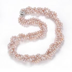 Women's Twisted Multi-Strand Freshwater Cultured Pearl Statement Necklace 19 inch