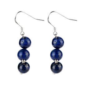 Handmade Lapis Lazuli Earrings Blue Dangle Boho Earrings for Women