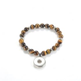 Faceted Brown Tiger Eye Stone Elastic Snap Charms Bracelets