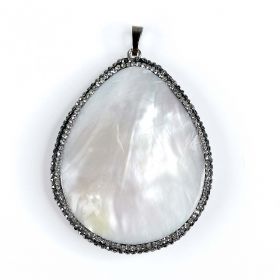 White Shell Mother of Pearl Large Teardrop Pendant