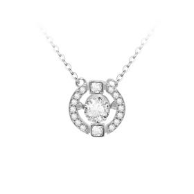 Fashion Jewelry 1 Piece 925 Sterling Silver Round Pendant Necklace