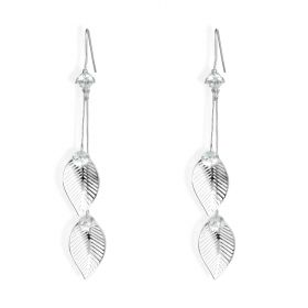 925 Sterling Silver Fashion Women's Earrings Tree Leaf Drop Long Dangle 