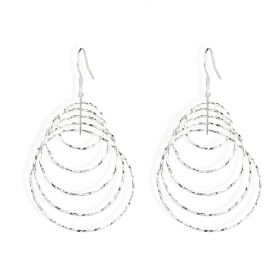 925 Sterling Silver Multi Circle Dangling Chandelier Earrings Women's Fashion Jewelry
