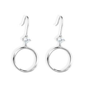 Simple Chic Twisted Circle Drop Dangle Earrings for Women 925 Sterling Silver