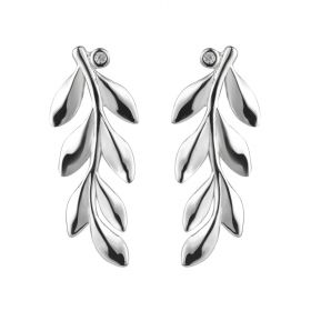 925 Sterling Silver Olive Leaf Branch Stud Earrings Jewelry for Women Girls