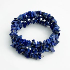 Blue Lapis Chip Beads Memory Wire Bracelets