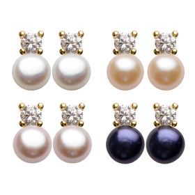 6.5-7mm Freshwater Bread Pearl 925 Silver Earrings Studs Charms Jewelry for Girls