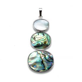 Three Combined Abalone Shell Pendant for Charming Necklace Jewelry Making