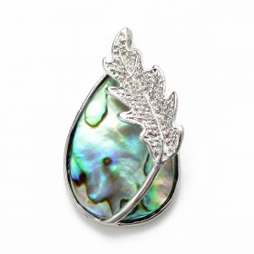 Leaf Teardrop Cut Abalone Shell Pendant for DIY Necklace Jewelry Findings Making