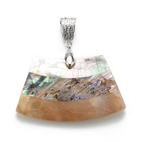 Fancy White Shell with Abalone Shell Pendant Jewelry
