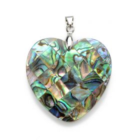 Heart Shape Abalone Shell Carved Pendant For DIY Jewelry Making
