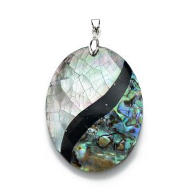 Oval Abalone Shell Big Pendant Natural Abalone Shell Stone Jewelry for Gift
