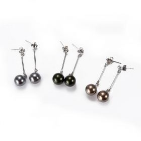 Copper Alloy 10mm Round Shell Pearl Simple Earrings