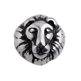 Stainless Steel Animal Lion Head Beads Charms Spacer Beads for Bracelet Jewelry Making