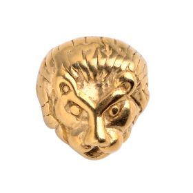 Stainless Steel Animal Lion Head Beads For Jewelry Making Charms DIY Accessories Gold Color
