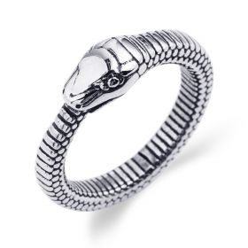Snake Shape Stainless Steel Ring Jewelry Accessory Silver 