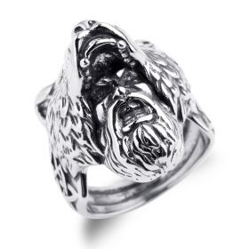 Stainless Steel Titanium Men with Tiger Head Ring