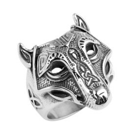Vintage Maxi Norse Vikings Wolf Rings Norse Wolf Head Original Animal Jewelry