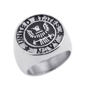 United States Navy Eagle Design Men's Fashion Jewelry Ring Stainless Steel