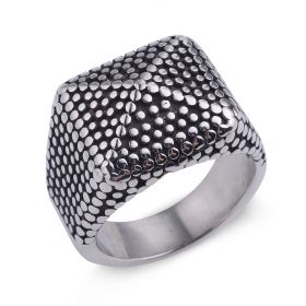 New Design Male Dot Textured Stainless Steel Rings Punk Biker Fashion Finger Ring