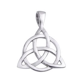 Vintage Stainless Steel Irish Triangle Celtic Knot Charm Amulet Pendant for Gifts