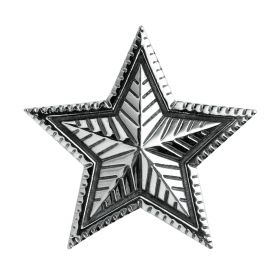 Men's Stainless Steel Rock Five Point Star Pendant Black Enamel