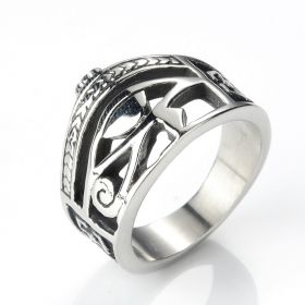 Fashion Carved Evil Eye Stainless Steel Finger Rings for Women Men Unisex