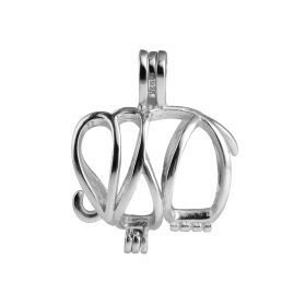 Elephant Cage 925 Sterling Silver Love Wish Pearl Pendant