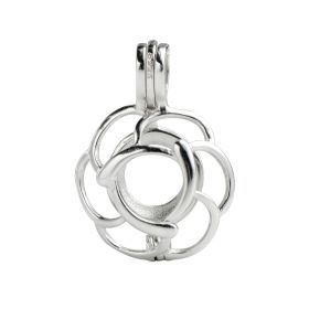 Rose Cage 925 Sterling Silver Love Wish Pearl Pendant