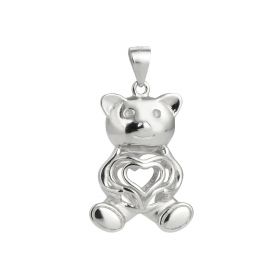 Popular Bear Heart Cage 925 Sterling Silver Love Wish Pearl Pendant