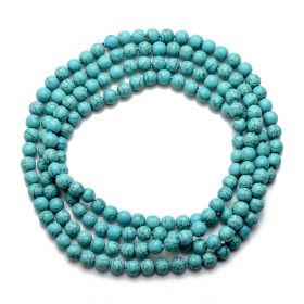 8mm Round Blue Turquoise Necklace Beaded Handmade Jewelry