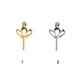 18K Gold Diamond Crown Design Pearl Pendants for DIY Jewelry Making TPK343B