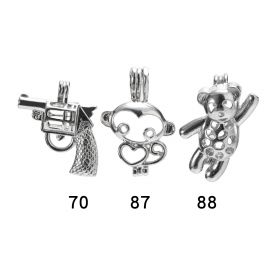 Fine Fashion Gun/Monkey/Bear Different Design Pearl Lockets Pendants Wish Cage for Gifts