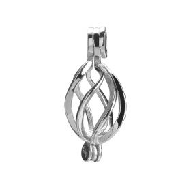 925 Sterling Silver Helix Pendant & Twister Cage WG57