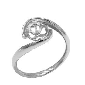  Customized Size Elegant 925 Sterling Silver Bypass Ring Setting for Women Gift Set