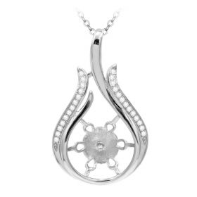 Exquisite Model 925 Sterling Silver Pendant Fitting with DIY Seat for Jewelry Making