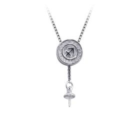 Beautiful Twelve Zodiac Signs Symbol 925 Sterling Silver Necklace Pendant Setting without Pearl