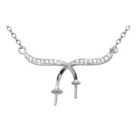 ladies simple models semi-finished mountings necklace pendant silver accessories