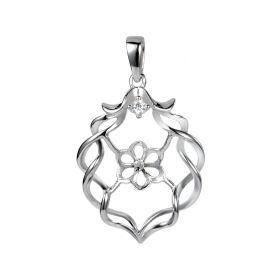 Unique Fashion 925 Sterling Silver Hollow Twisted Pendant Mounting Jewelry Setting
