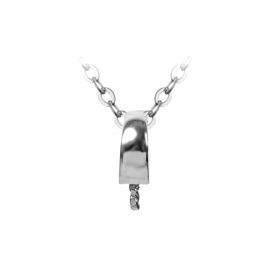 925 Silver O Shape Dangling Pendant Setting Necklace Jewelry Mounting/Fittings