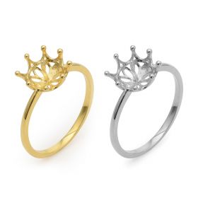 Crown Fashion DIY Ring Mountings/Accessory 925 Sterling Silver 2 Colors Custom Size